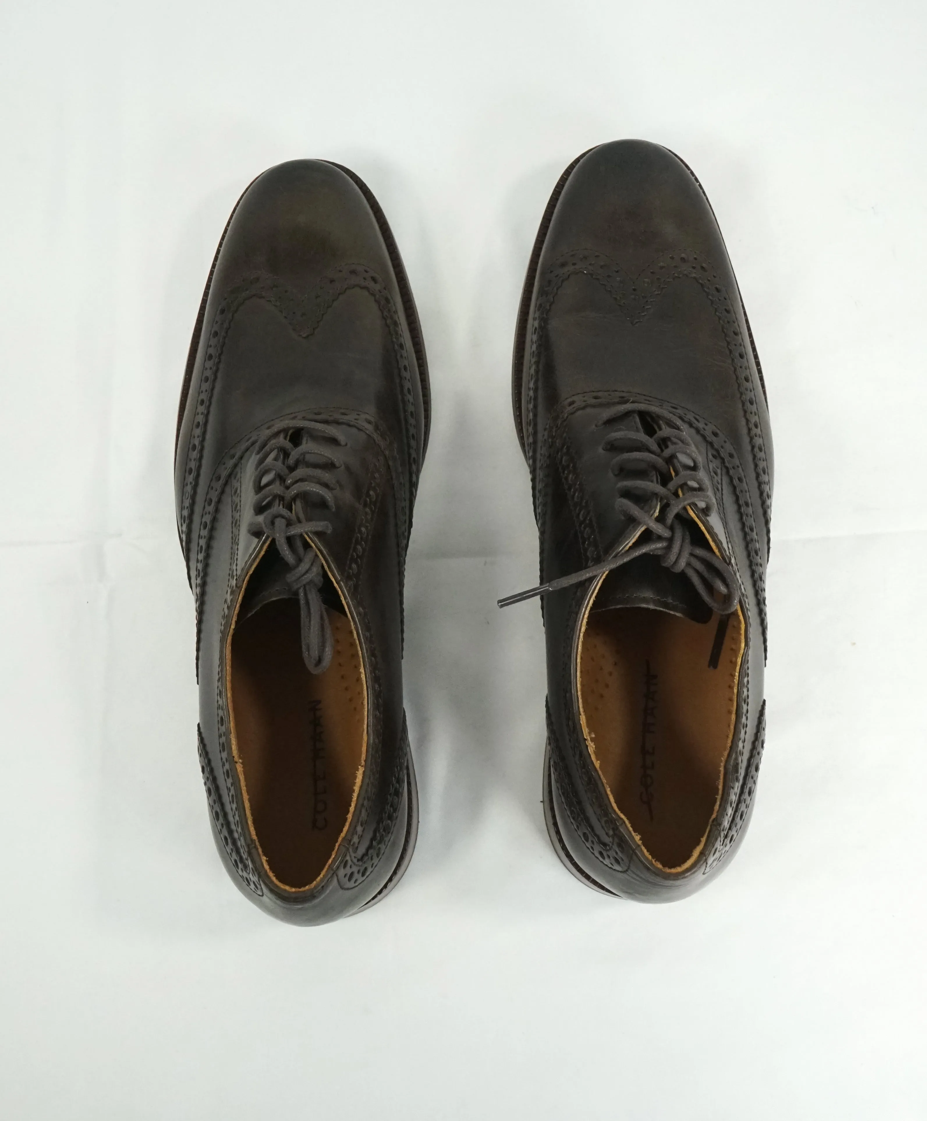 COLE HAAN - "Williams" Gray Leather Wingtip Oxfords Padded Insole - 10.5