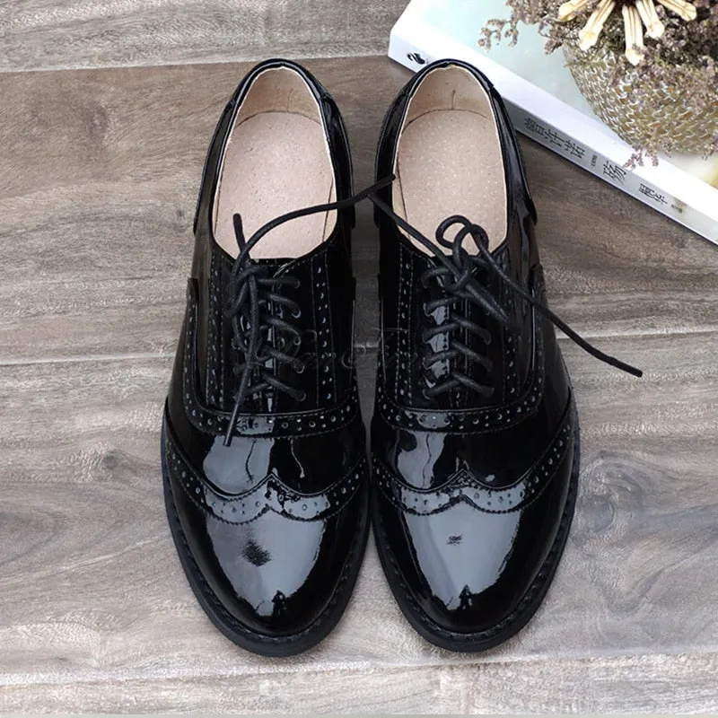 Genuine Leather Oxford Shoes Loafers For Women