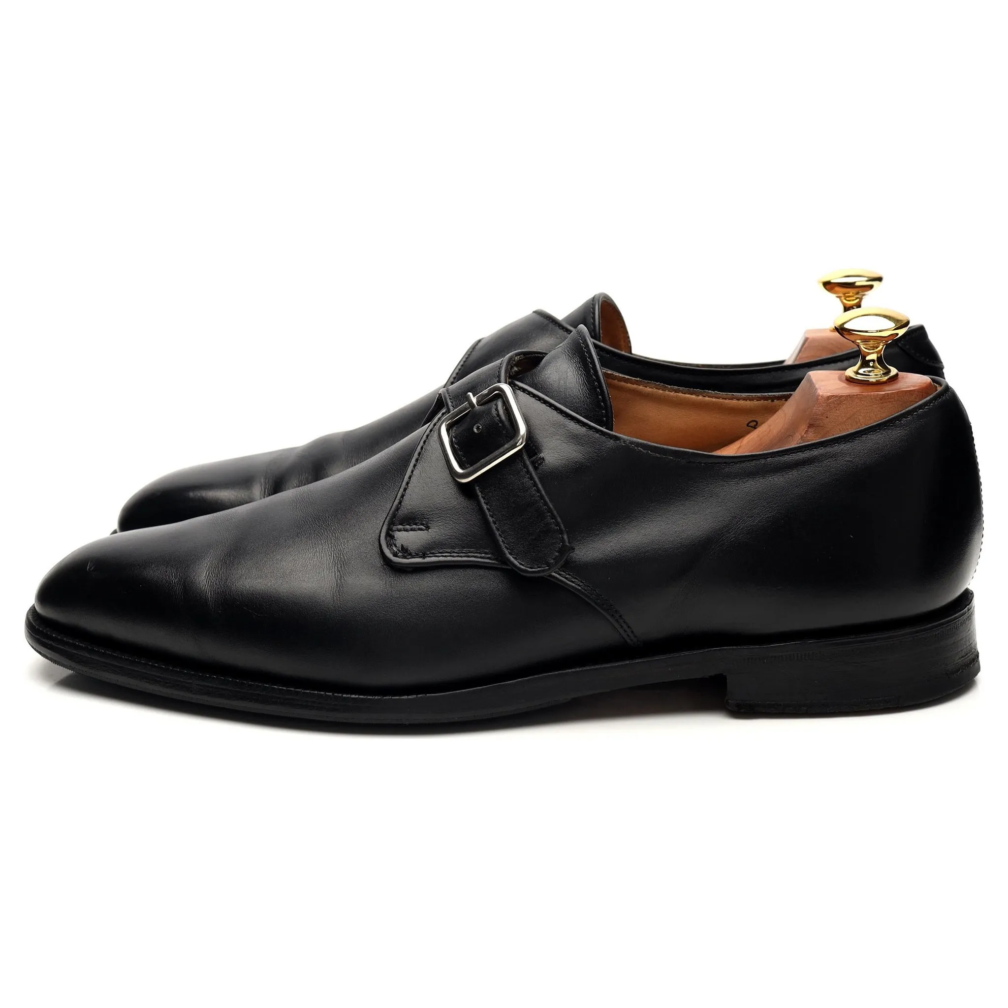 'Mayfair' Black Leather Monk Strap UK 9